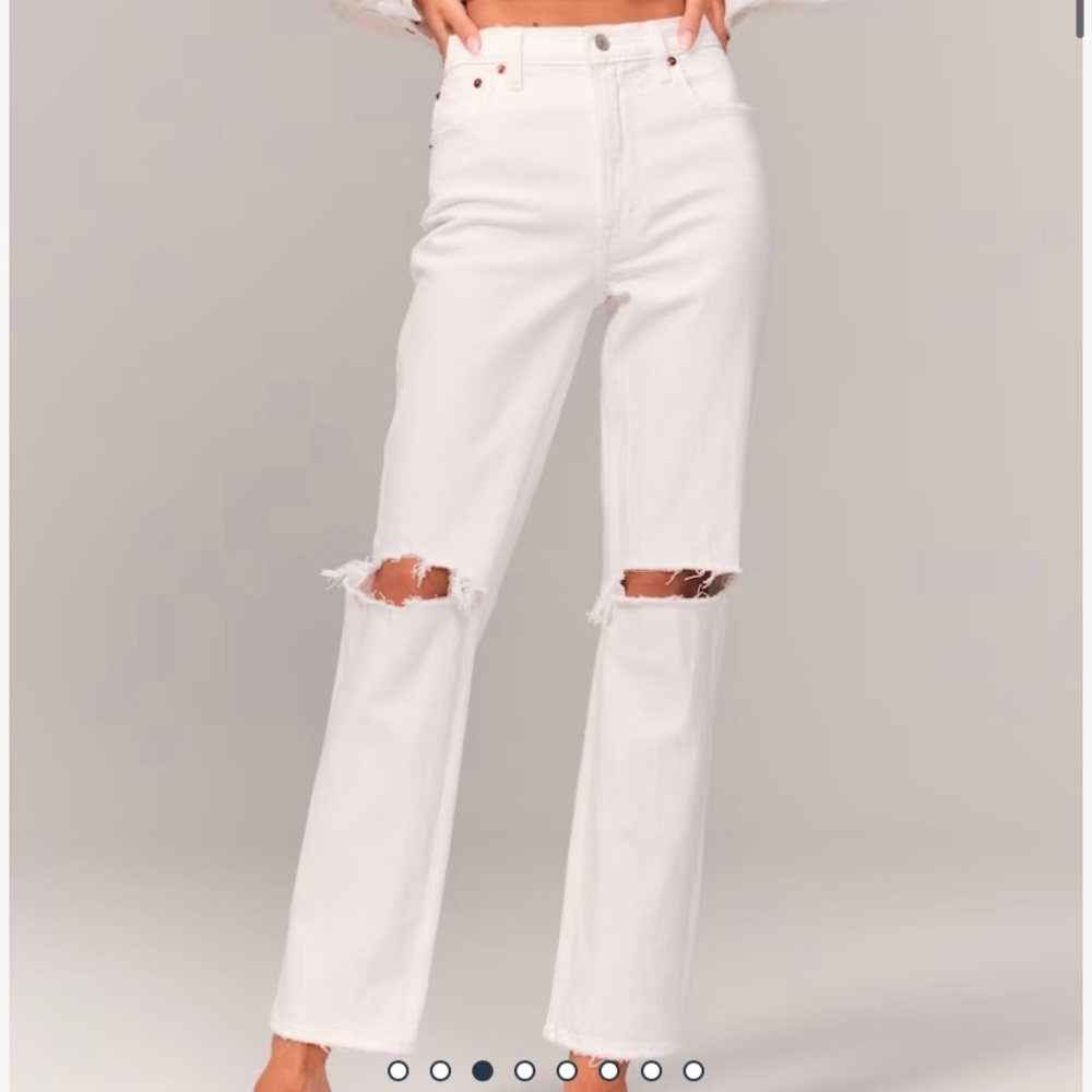 Abercrombie ultra high rise ankle straight leg